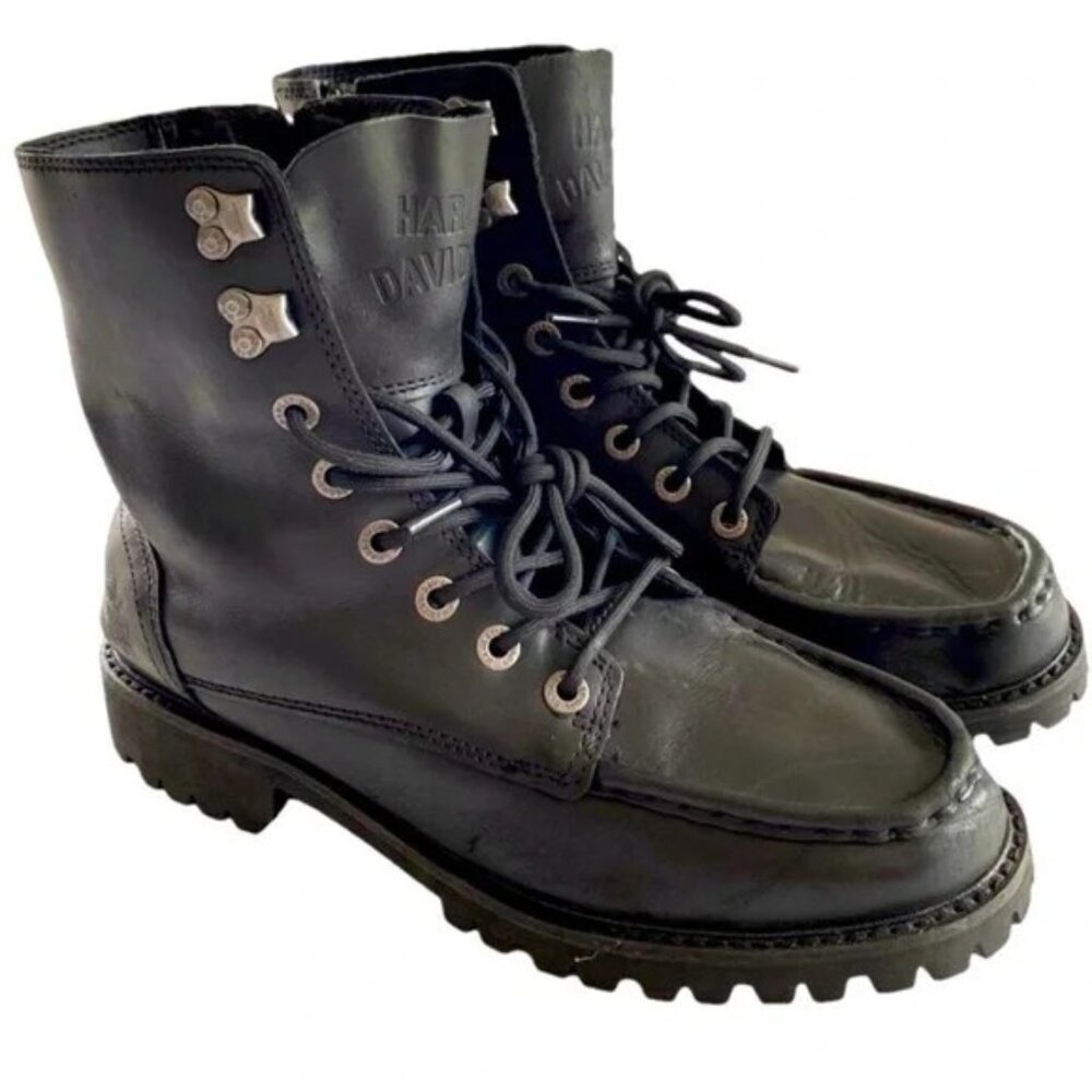 Harley Davidson Brentmoore lace black boots, men's US8.5=UK7.5=EU41.5